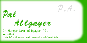 pal allgayer business card